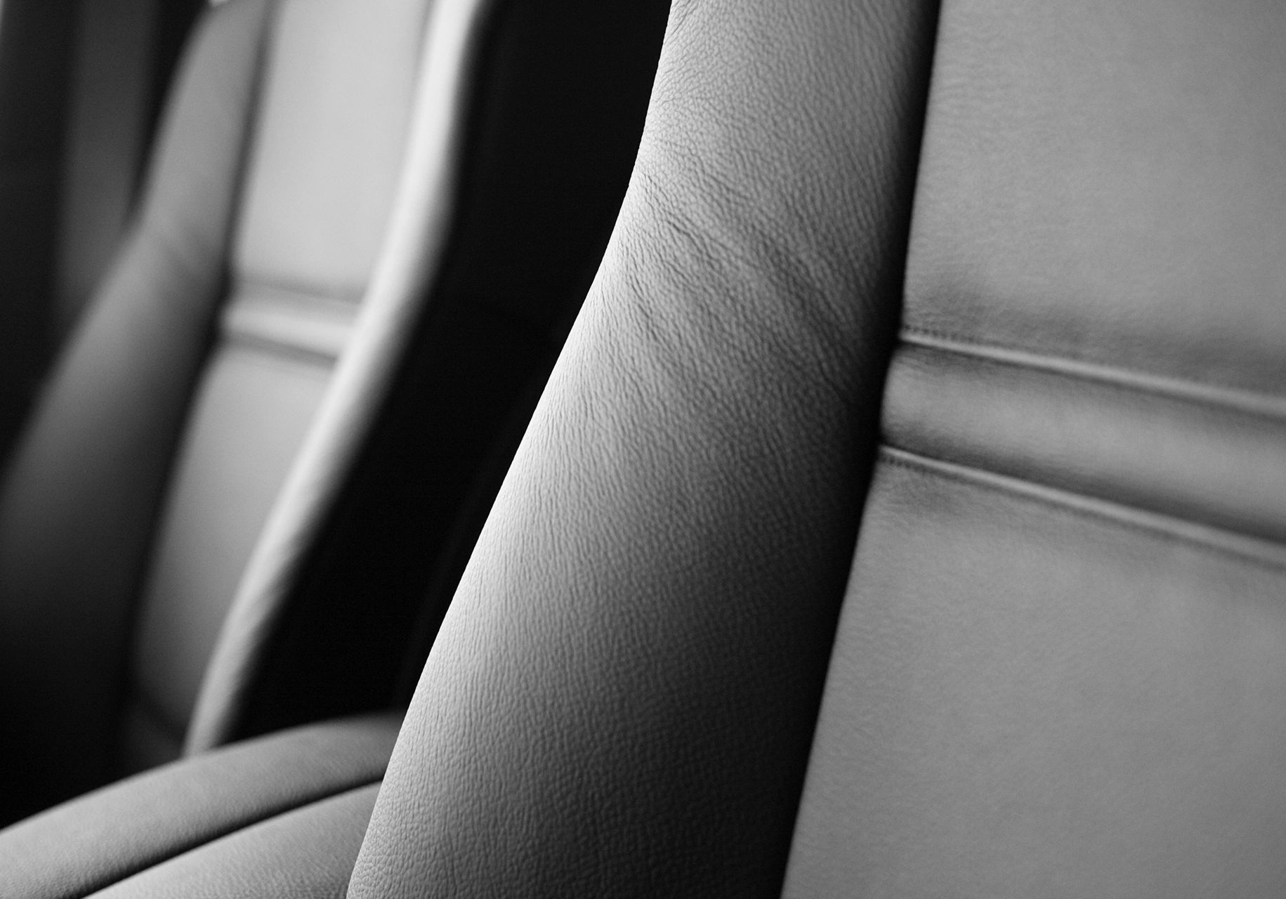 Luxury car interior seating detail