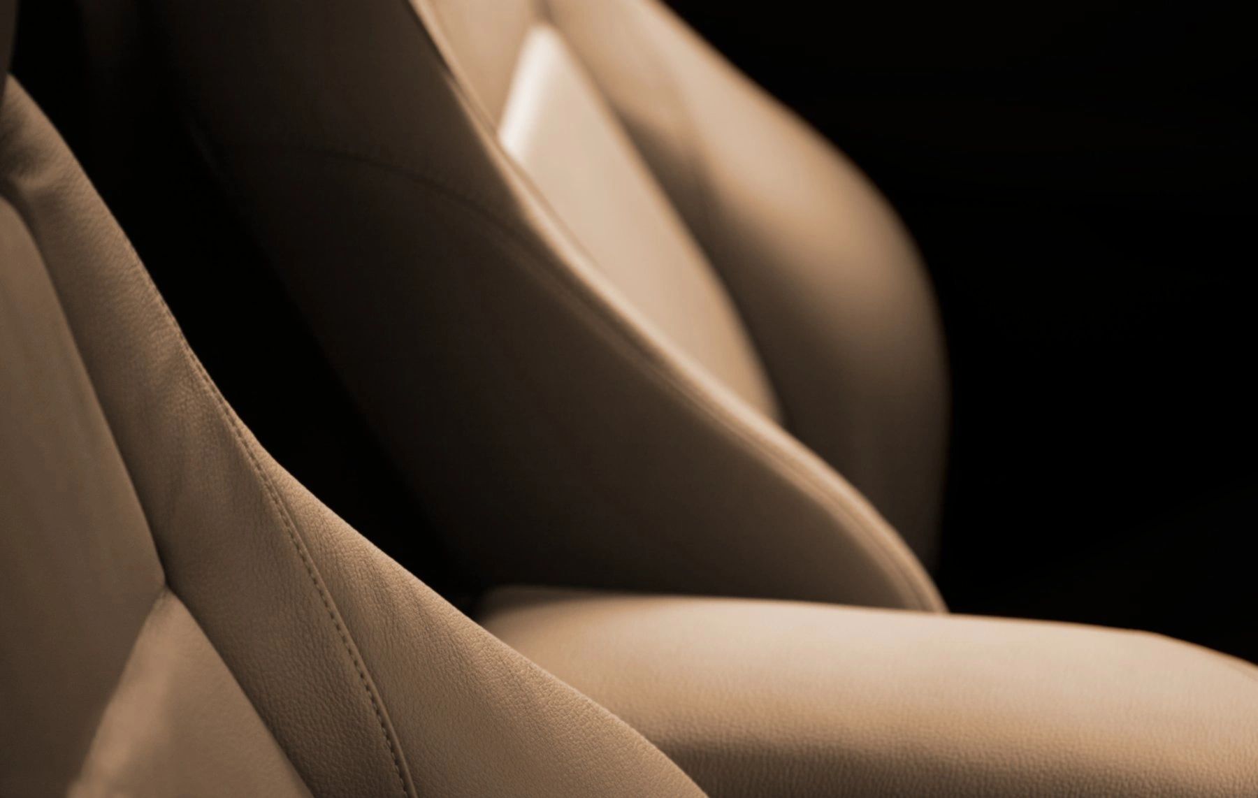 Premium leather car interior with modern seats
